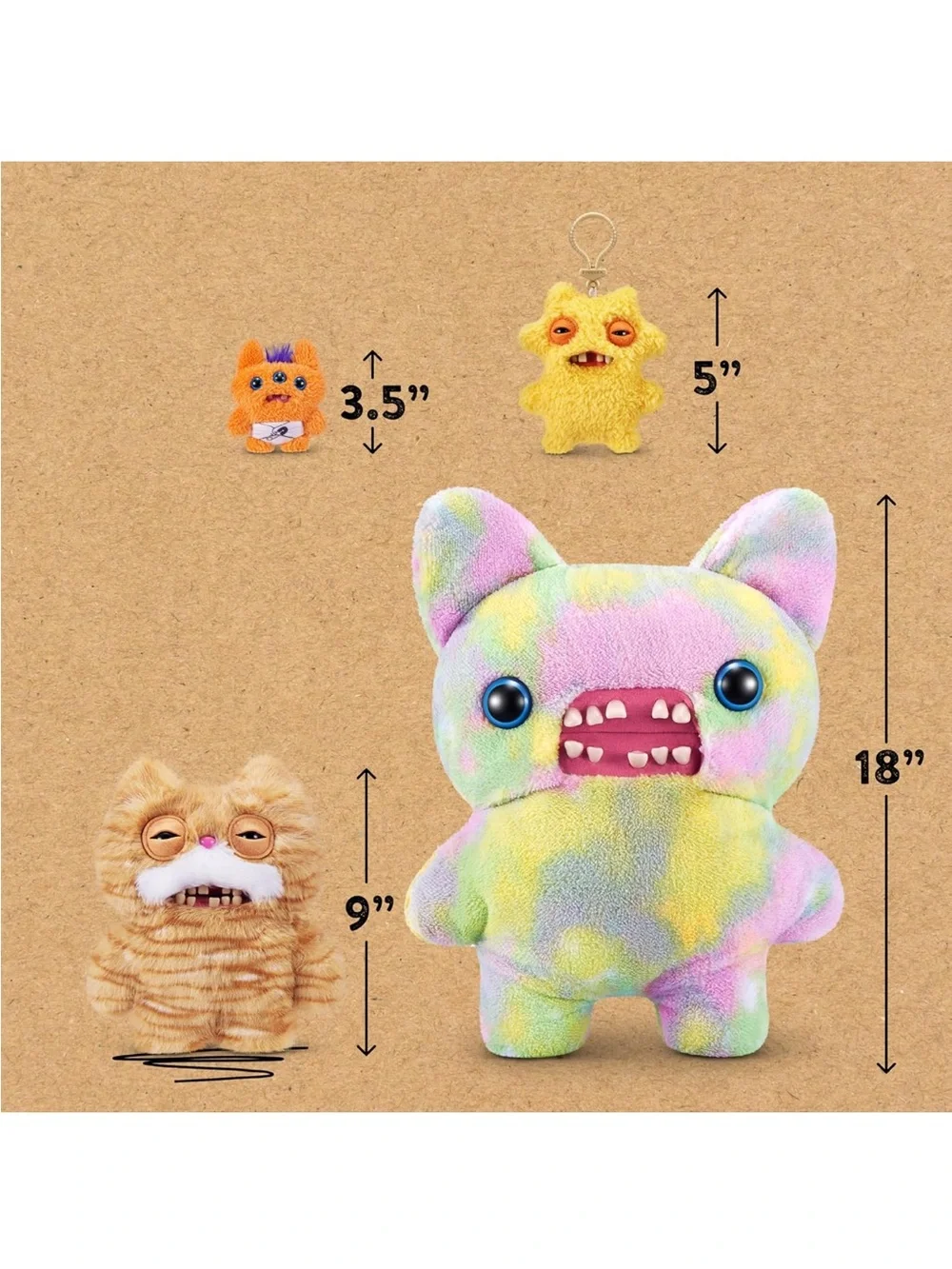 Zuru Stink Face Alley Cats  Fuggler Plush Cat Toy with White Novelty Pet Plush